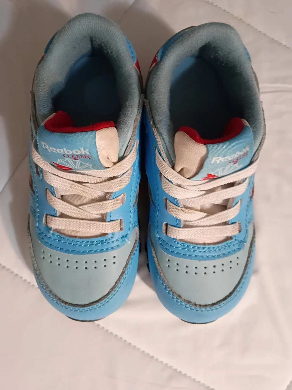 Reebok Kids Light Blue and Red Accent Sneakers